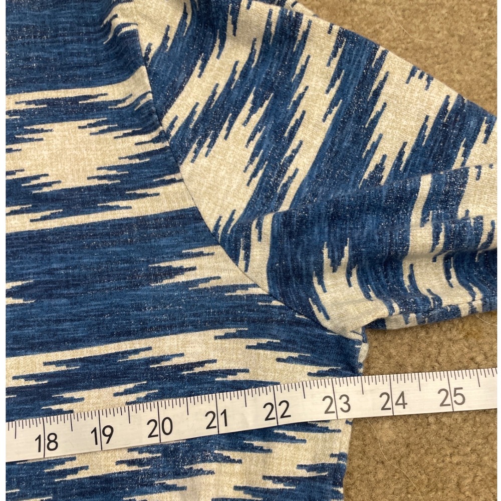 Denim & Supply Ralph Lauren Shirt Mens XL Blue Cream Ikat Henley Cotton Knit - Picture 4 of 7